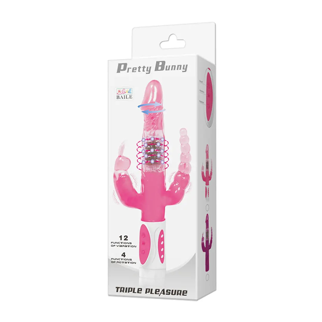 Vibrador estimulacion triple y rotación