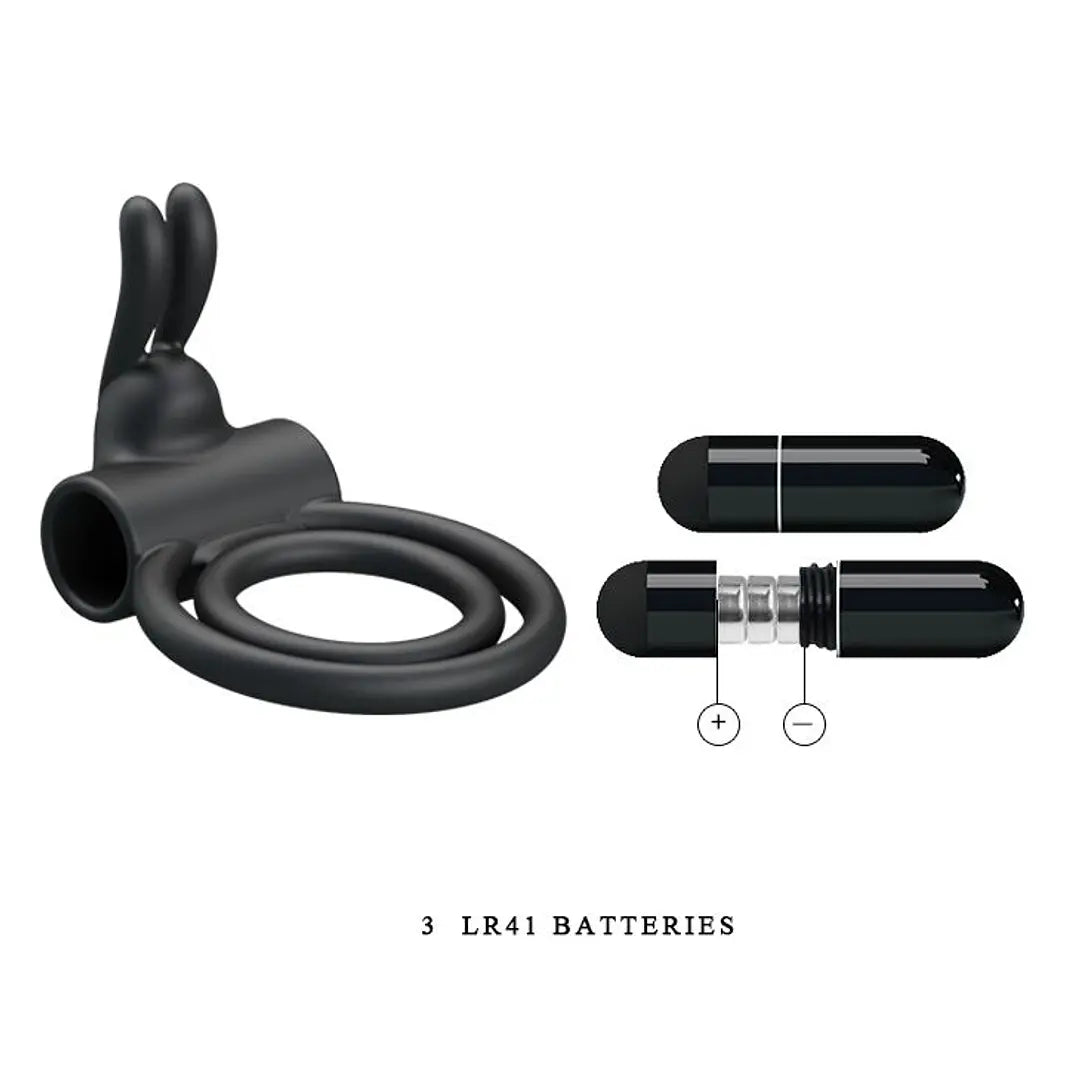 Anillo Vibrador Doble c/Conejo