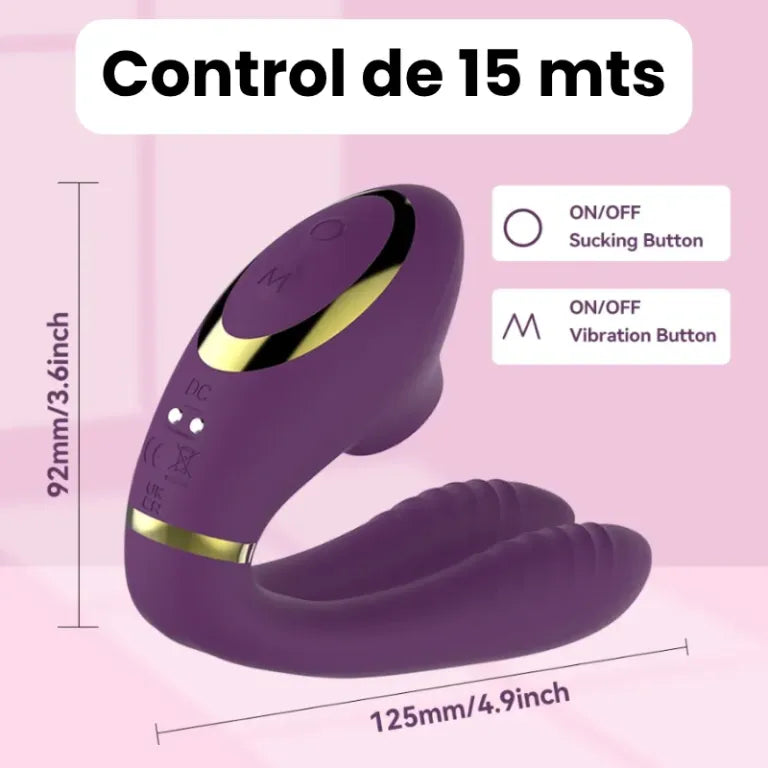 Succionador Clitorial + Vibrador Multizona de 180° BOMBAY