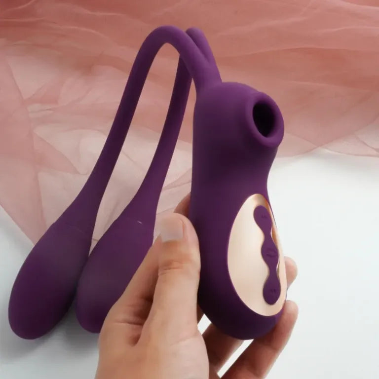 Succionador Clitorial + Vibrador Anal/Vaginal de Conejo BUNNY DUO