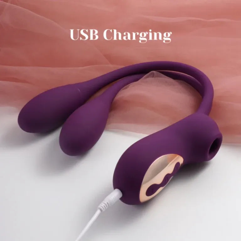 Succionador Clitorial + Vibrador Anal/Vaginal de Conejo BUNNY DUO