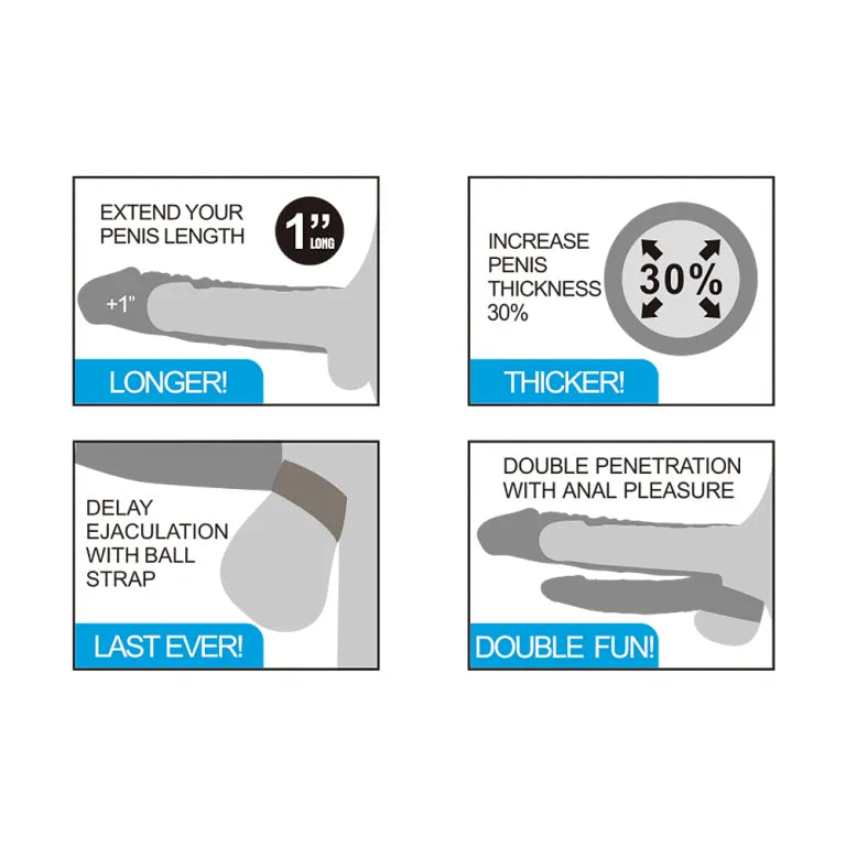 Pleasure X-Tender Funda vibratoria para pene doble