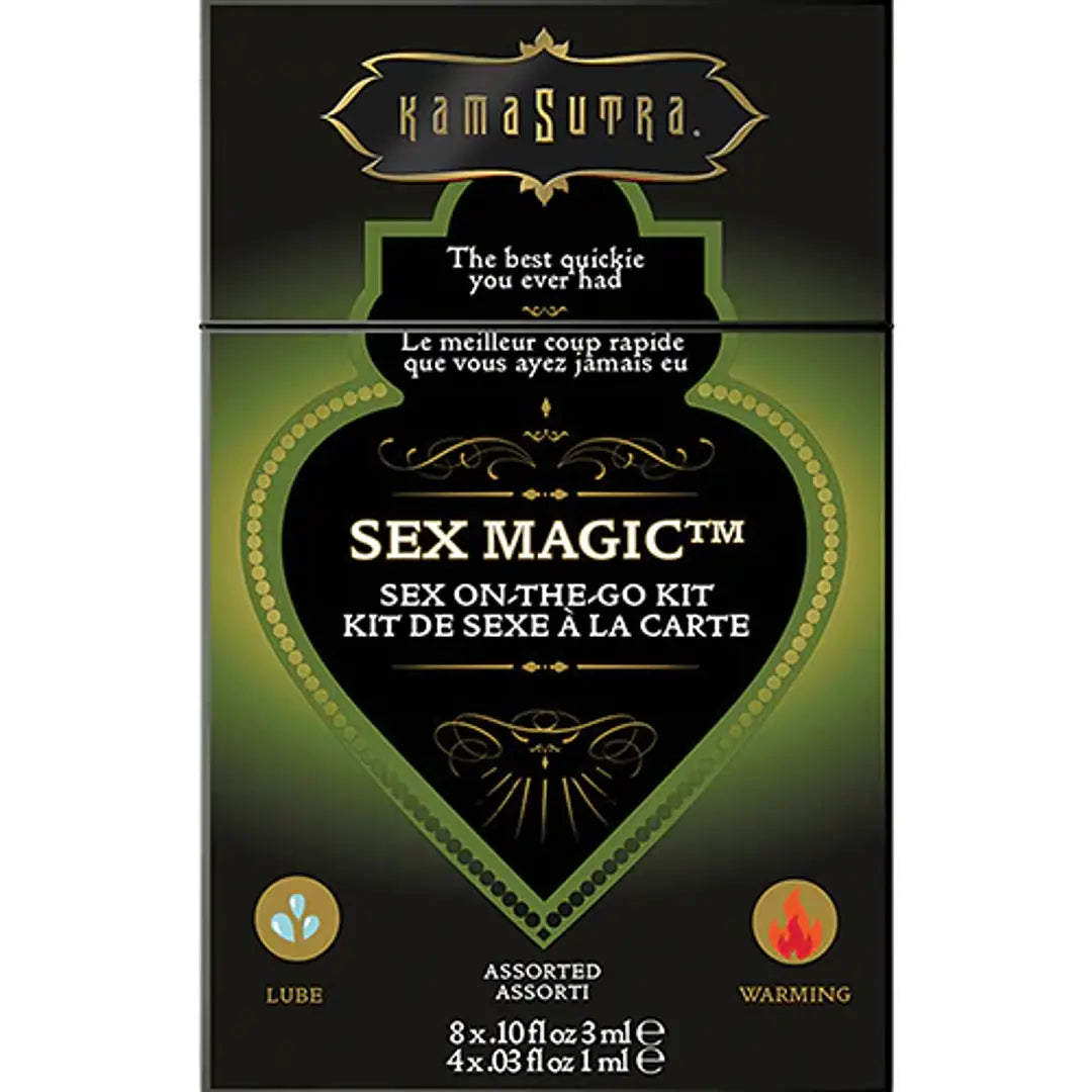 Set 12 Sachets Kama Sutra Lubricante + Intensificador Cálido "Sex Magic"